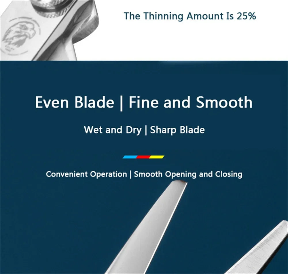 6.0-Inch (15 cm) Stainless Steel Hairdressing Scissors – Adjustable Thinning & Cutting Shears, Pro Salon Barber Styling Tool