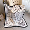 Luxury Horse Print Square Scarf - Vintage Imitation Silk Shawl Head Wrap, Windproof, 110 x 110 cm (43.3 x 43.3 in)