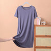 Plus Size Short Sleeve Mid-Length Summer Sleepdress XL–8XL | Lightweight Solid Color Homewear Nightgown