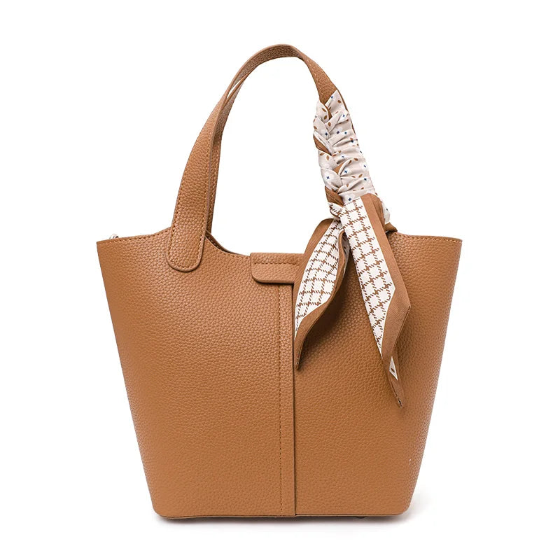 Aidrani Soft Cowhide Bucket Bag - Luxury Genuine Leather Handbag for Women