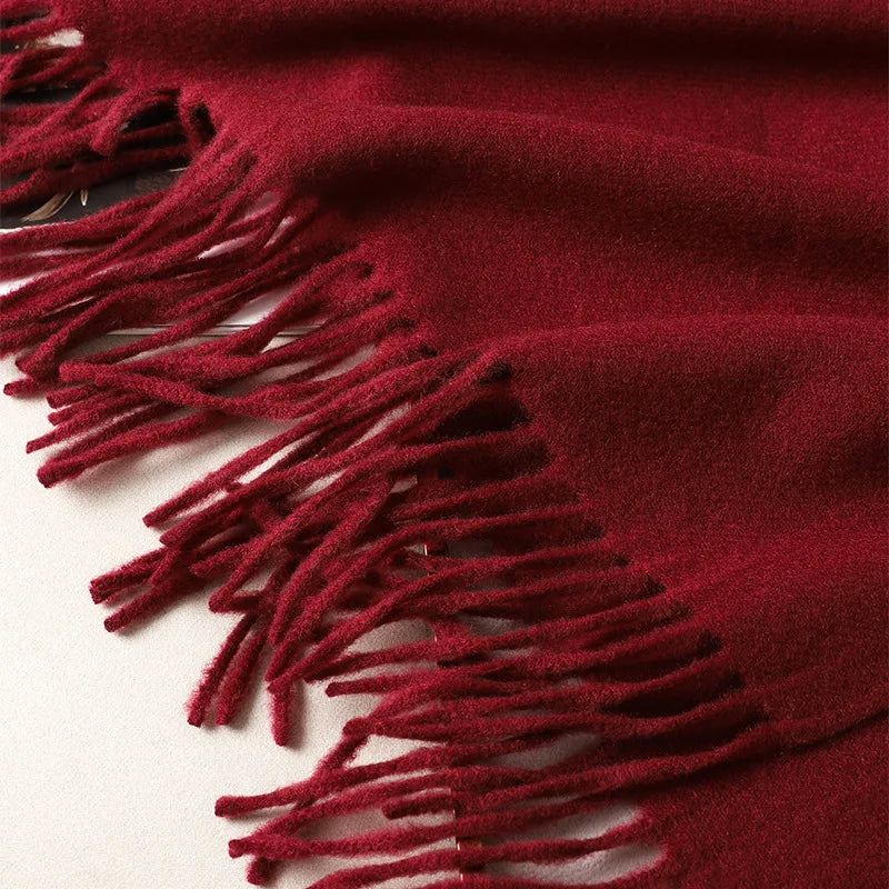 Women's Winter Scarf, Thick Cashmere-Look Pashmina Shawl with Tassels, Windproof Wrap, 175+ cm (69+ in) — 62 Colors