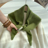 Women’s Korean-Style Triangle Knit Wool-Blend Scarf Shawl, Warm Winter Neck Wrap — 80–120 cm (31–47 in)