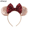 Disney Sequined Mouse Ear Headband with Rainbow Bow, Festival Party Hairband for Women & Girls