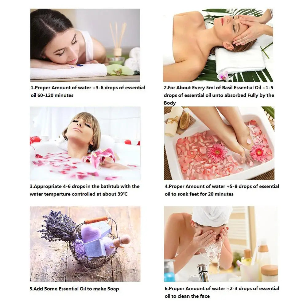 PHATOIL 100ml Pure Essential Oil – Lavender, Rose, Vanilla, Peppermint, Clove, Tea Tree, Ylang Ylang, Lemon Aromatherapy Diffuser Oil