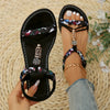 Women's Braided Slip-On Sandals with Elastic Strap, Lightweight Non-Slip Beach & Casual Comfort