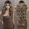 Long Middle Part Body Wave Blonde Wig with Curtain Bangs – High-Density Synthetic Hair for Women, Natural-Looking Party & Cosplay