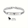 Stainless Steel 12-Constellation Zodiac Bracelet Unisex Romantic Gift