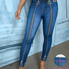 Women's High-Waisted Skinny Faux Denim Jeans — Tie-Dye Printed Stretch Knit (Spring/Fall)