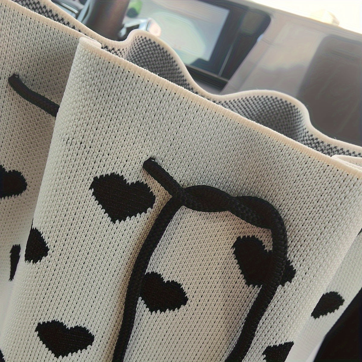 Heart Pattern Drawstring Bucket Bag for Women - Classic All-Match Handbag