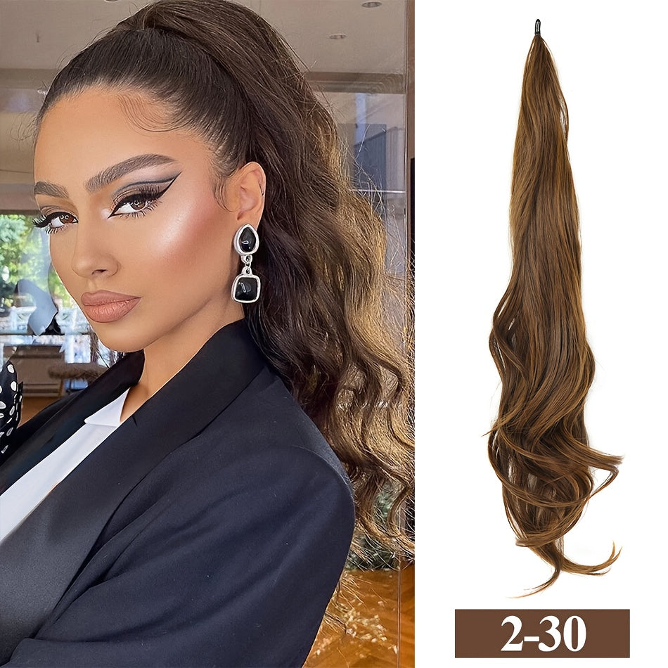 32-Inch (81 cm) Wrap-Around Curly Wavy Ponytail Extension Long Flexible Hairpiece for Women