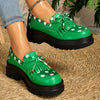 Polka Dot Tassel Penny Loafers – Platform Round‑Toe PU Cushioned Flats for Women