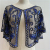 Beaded Sequin Shawl Short Mesh Capelet – Sparkle Party Wrap Cover-Up, 18 in (46 cm)