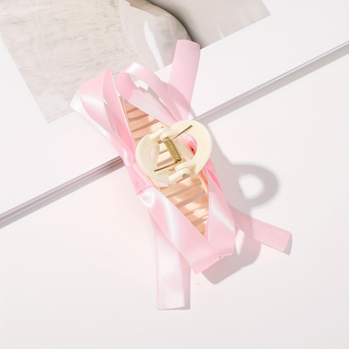 Large Black Bow Hair Claw Clip for Women, Elegant Minimalist Hair Accessory for Ponytails Buns Braids, Secure Hold