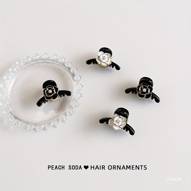 4-Pack Vintage Jelly Mini Hair Claws — Pastel Hair Clips for Women & Girls, Casual Gifts & Photo Props