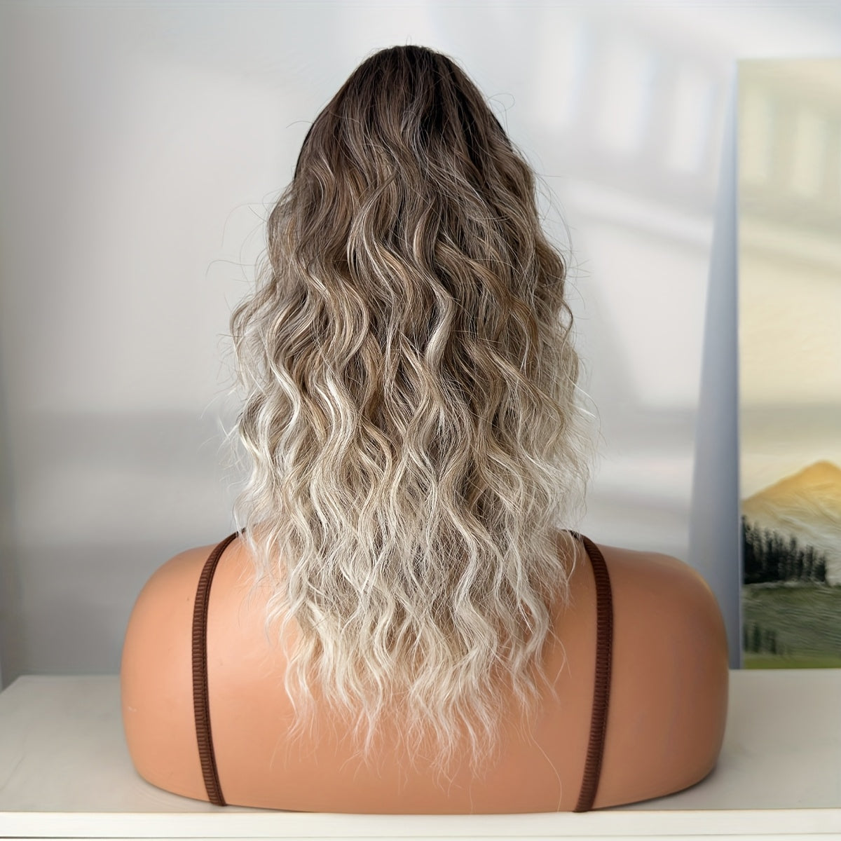 16-Inch (40 cm) Water Wave Claw Ponytail Extension – Heat Resistant Ombre Synthetic Hairpiece for Women