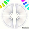 Clear Acrylic Nail Swatch Sticks Oval Medium Length Glossy Finish 500-1000 pcs for Nail Art Practice & Sample Display