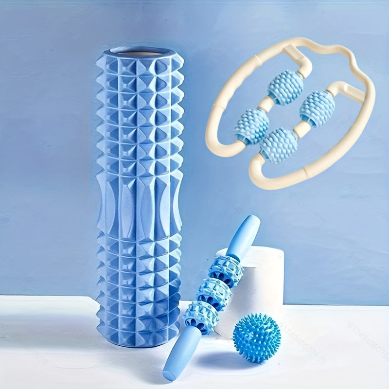 4-Piece EVA Foam Muscle Roller Set - Fascia Release & Body Shaping Massage Tool for Yoga & Recovery | Gift for Women
