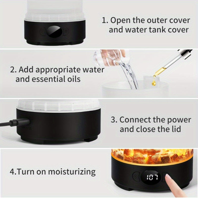 HOTU Smart Aroma Diffuser & Humidifier with RGB Mood Light, 4 Mist Modes, 6.76 oz (200 ml) USB-Powered, Auto Shut-Off, Quiet Color-Changing LED for Bedroom, Office, Yoga