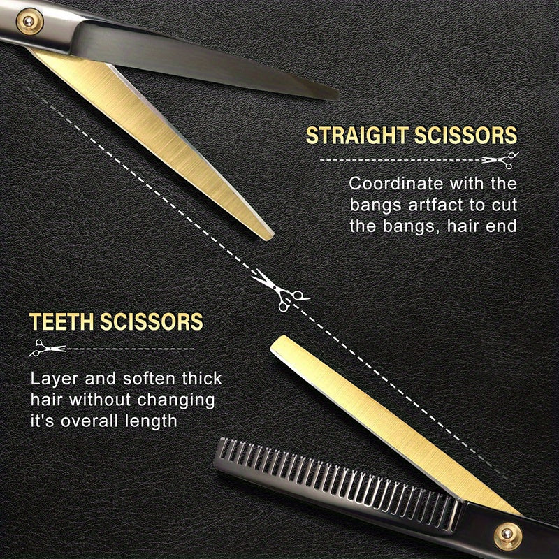 Professional Barber Shears Set - Hair Cutting & Thinning Scissors for Men, Women & Pet Grooming