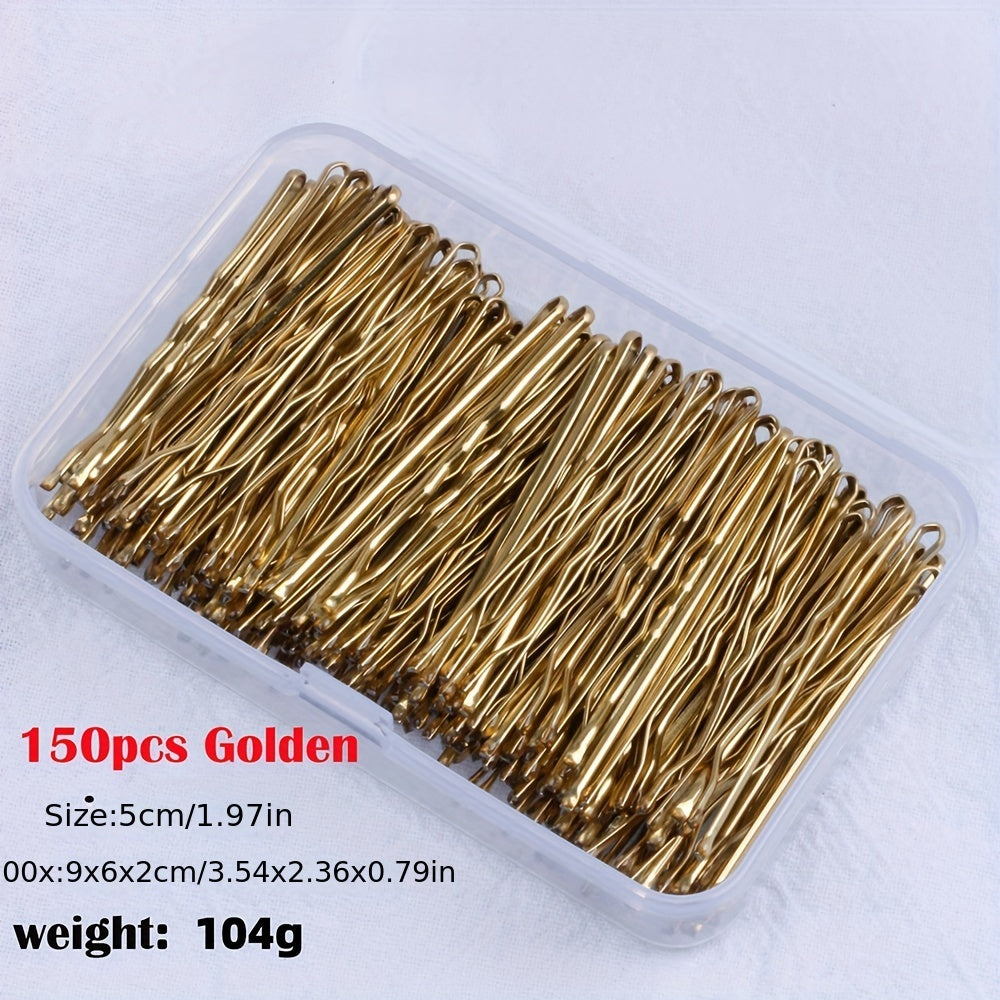 1.96-Inch (5 cm) Metal One-Word Hair Clip Barrette, Minimalist Wavy Edge Hairpin for Women