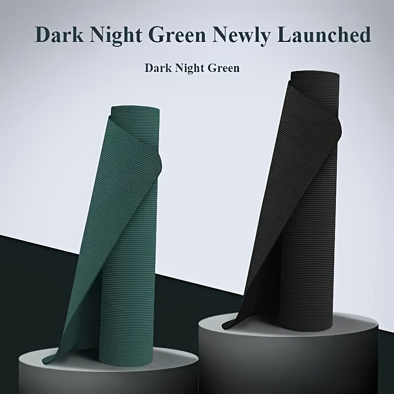 High-Density 15mm Thick Tear-Resistant Yoga Mat with Carry Straps & Mesh Pocket - Non-Slip Pilates Exercise Mat (Green/Black)