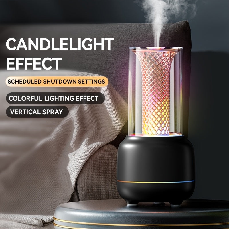 USB Desktop Humidifier & Aromatherapy Diffuser with Timer and Colorful Ambient LED Light for Home & Office