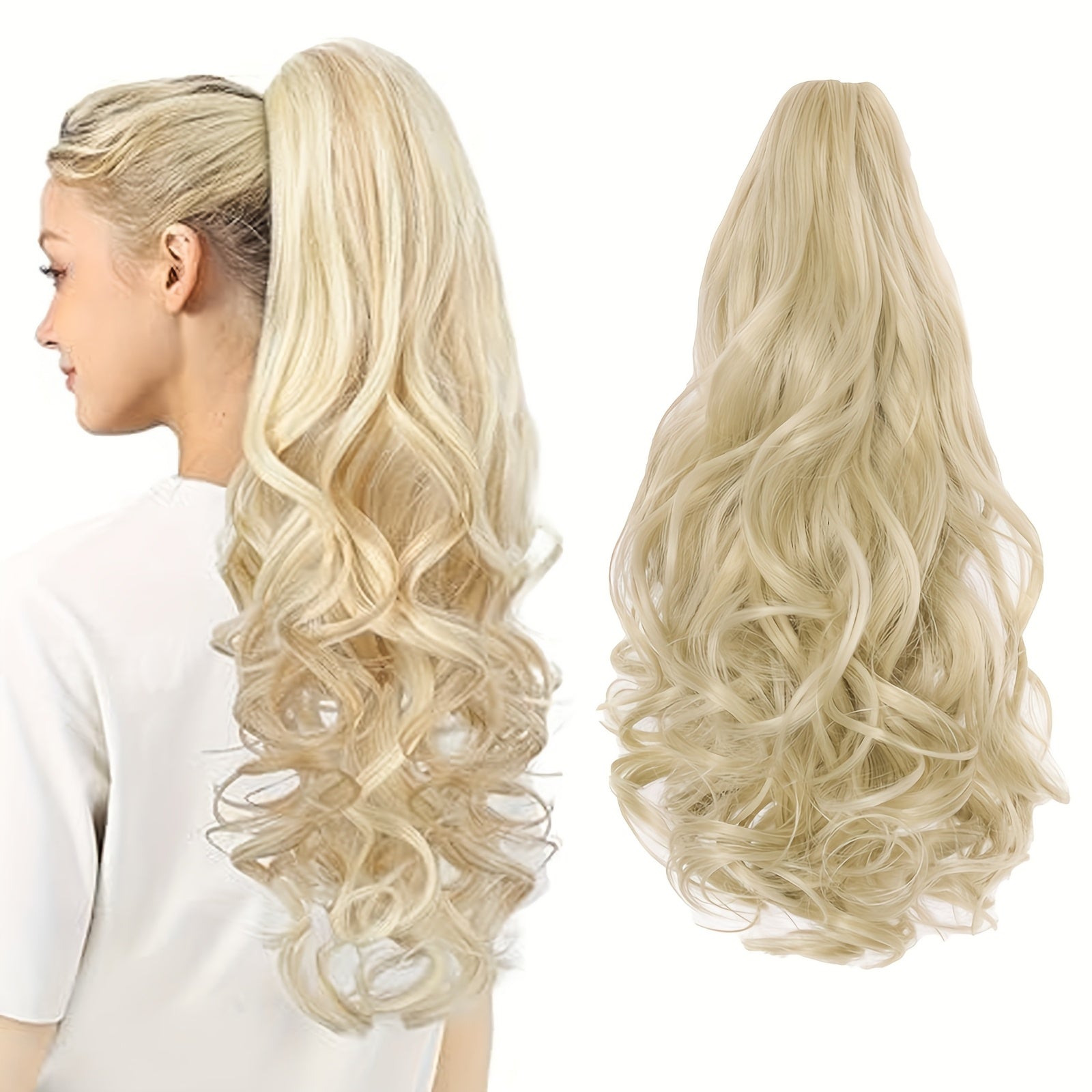 14-Inch (35 cm) Loose Curly Pear Wave Ponytail Extension for Women, Heat-Resistant High Temp Fiber, All-Season Party & Daily Wear