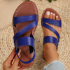 Women's Casual Flat Sandals - Brown Open Toe TPR Sole Comfortable Beach & Home Slides