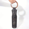 Rhinestone Bota Bag with Marble Ring Handle & Double Wrist Strap - Reusable PVC Evening Wine Carryall for Weddings, Galas & Parties