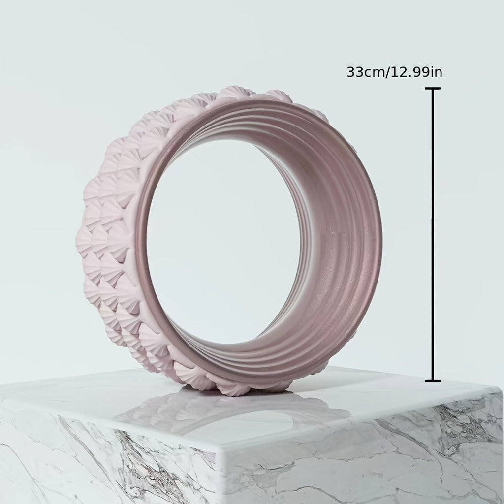 Pilates Wheel & Back Massager – Manual Core Roller with Sturdy Base for Spinal Decompression and Ab Strengthening | Home Gym Equipment (Pink / Light Blue / Light Purple)