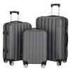 3-Piece ABS Hard Shell Luggage Set – 20/24/28 Inch (22/26/28 x 35/40/48 x 55/65/75 cm) with Telescoping Handle, Combination Lock & In-line Skate Wheels