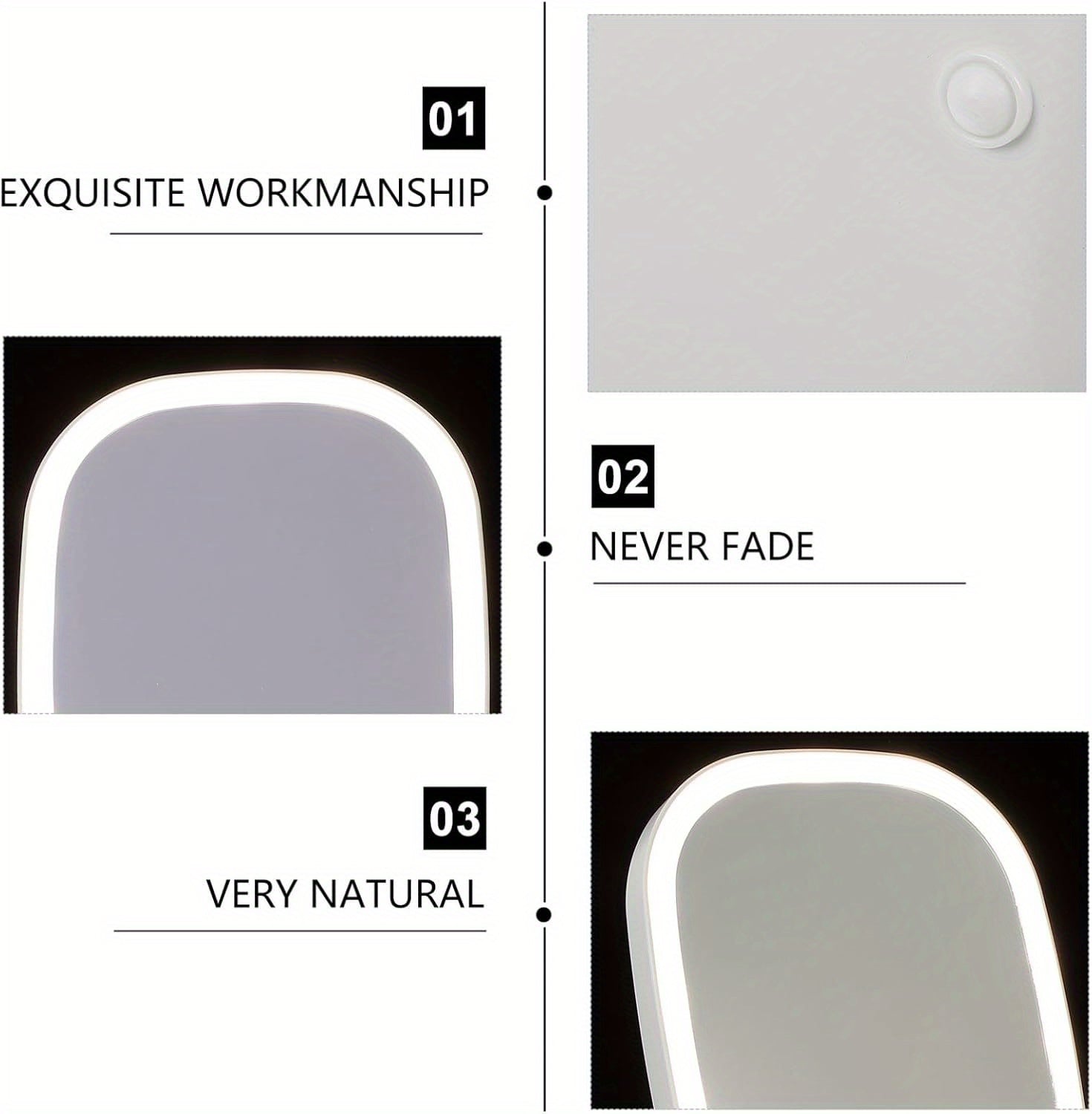 LED Lighted Makeup Mirror – Touch Control, 3 Light Modes, Foldable Portable Vanity & Travel Mirror with Rechargeable USB Battery