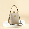 Lightweight Women's Handbag with Detachable Strap — Compact Clutch Crossbody Purse with Gold-Tone Hardware in Bronze, Beige, Pink & Navy
