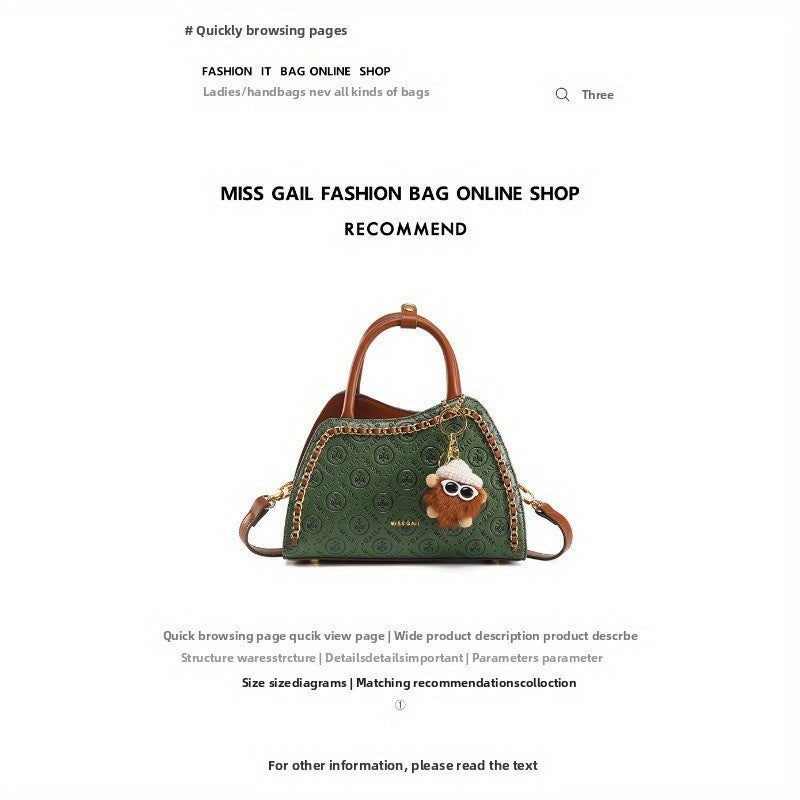 Plaid Irregular Bow Bucket Bag Set – PU Leather Crossbody Handbag for Women (Pink, Green)