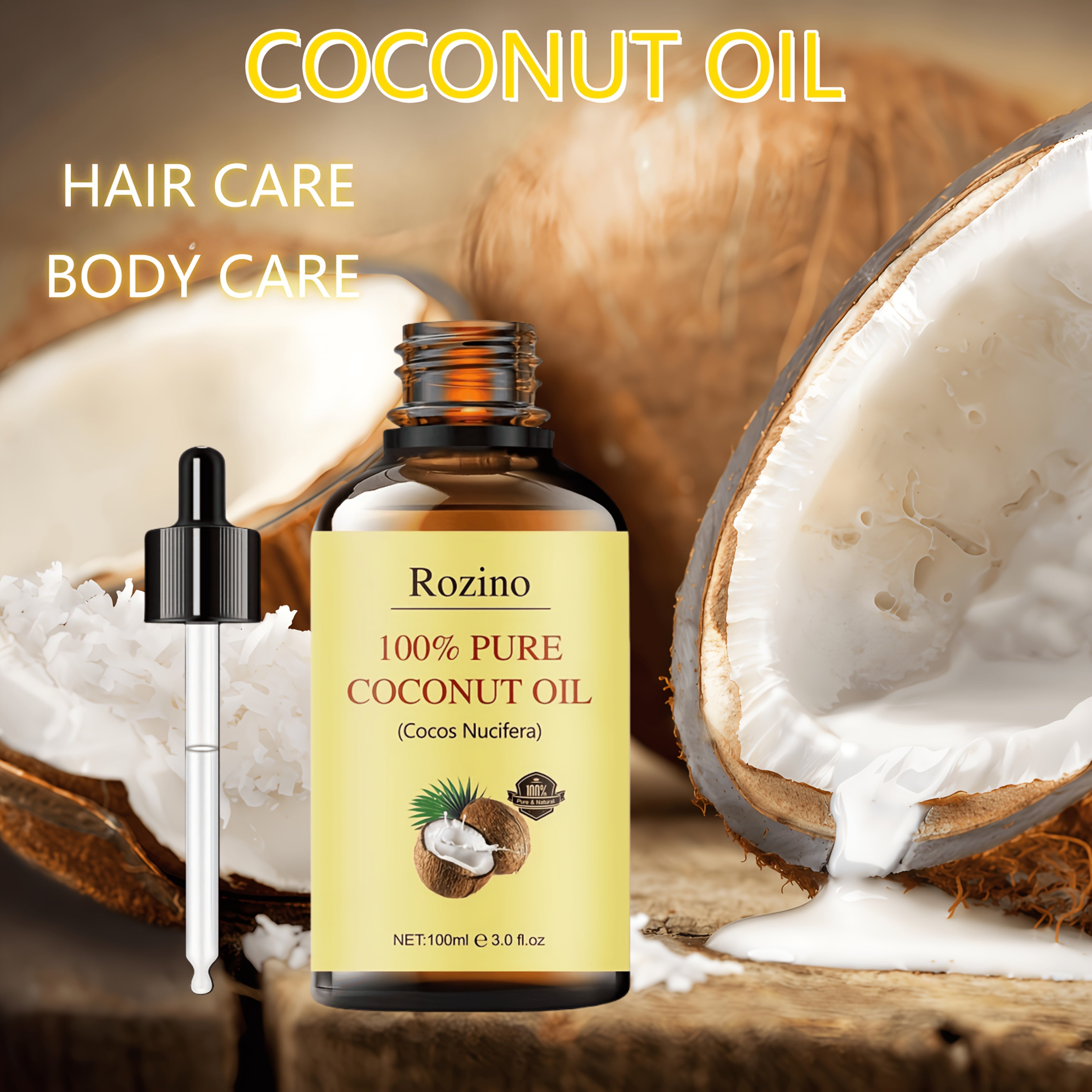 Coconut Oil Moisturizing Skin & Hair Oil for Massage, Gua Sha, Face, Body, Nails & Eyelashes