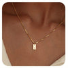 Initials Necklace for Women, 14K Gold Plated Delicate Monogram Pendant, Personalized Name Jewelry Gift