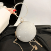 Light Luxury Round Spherical Handbag Shiny Evening Clutch Party Ball Tote for Women