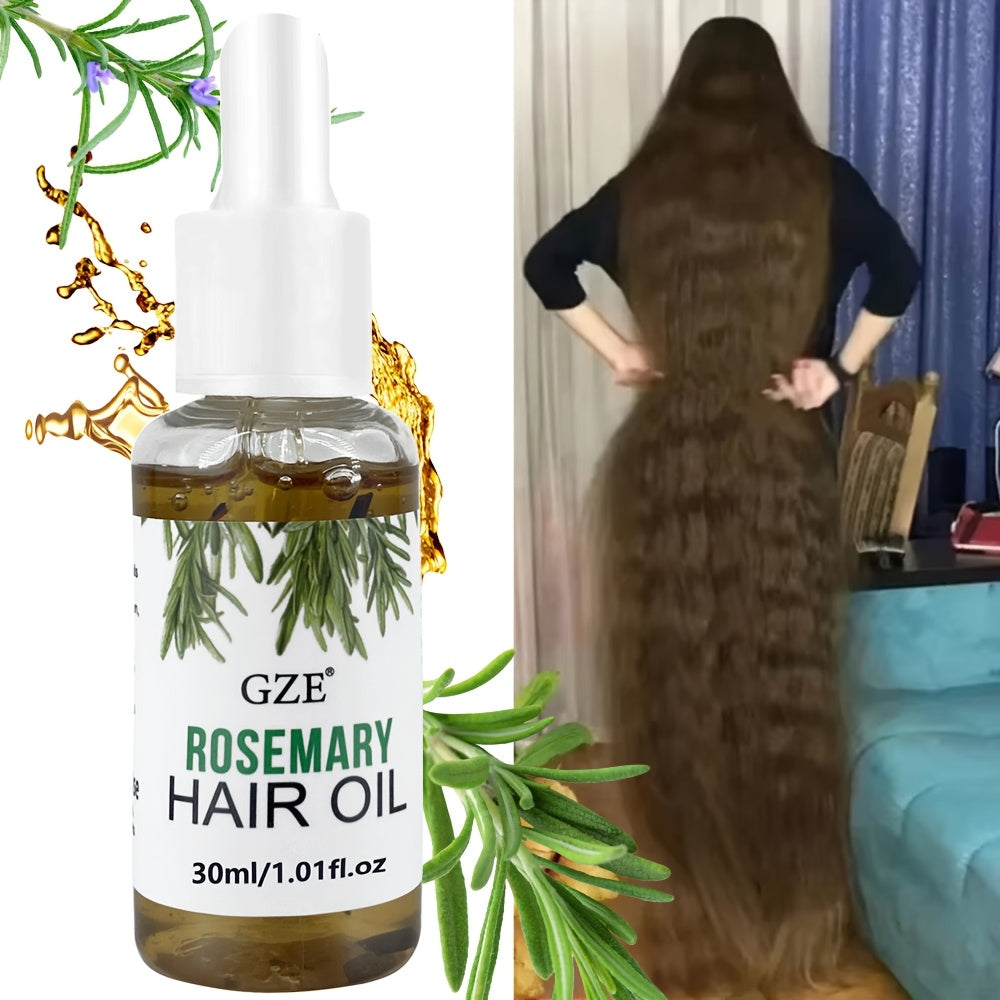 GZE Rosemary Hair Oil - Strengthening Scalp Treatment, Moisturizing Formula for All Hair Types & Textures