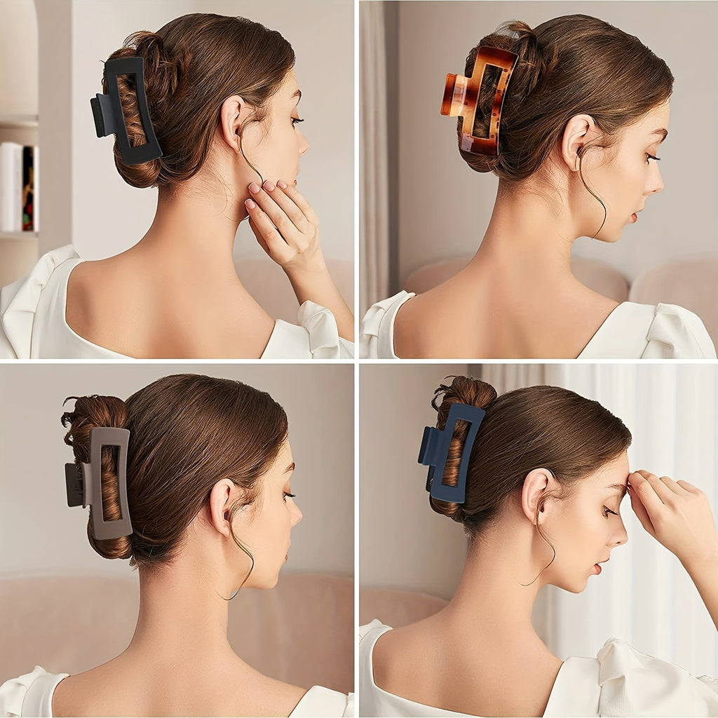 Multicolor Large Acrylic Rectangle Hair Clip Thick Resin Claw for Long Thick Hair Nonslip Jaw Clip