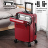 Front-Opening Hard Shell Luggage with Cup Holder & Combination Lock – Lightweight Spinner Suitcase 20–26 in (50–66 cm), Zipper Closure, Smooth-Rolling Wheels