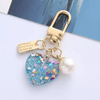 6-Pack Heart-Shaped Iridescent Acrylic Keychains, Pastel Rainbow Bag & Earphone Charms for Women's Fashion Accessories, Party Favors