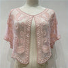 Beaded Sequin Shawl Short Mesh Capelet – Sparkle Party Wrap Cover-Up, 18 in (46 cm)