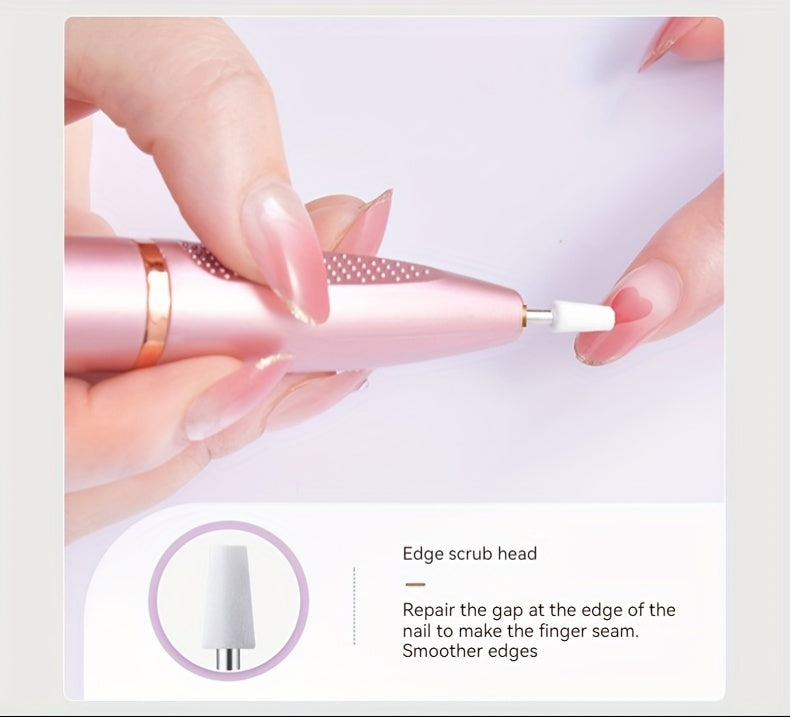 USB Rechargeable Nail Grinder – Cordless Portable Electric Manicure File for Thick Toenails, Nail Tech Tool (Light Beige)