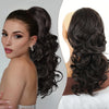 18-Inch (45 cm) Wavy Curly Claw Clip-In Ponytail Extension - Heat-Resistant Synthetic Hairpiece for Women, Clip-On Layered Ponytail for Daily & Party Wear