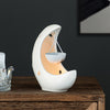 Star and Moon Ceramic Candle Holder | Essential Oil Diffuser & Arabian Desktop Home Decor | Eid & Holiday Gift