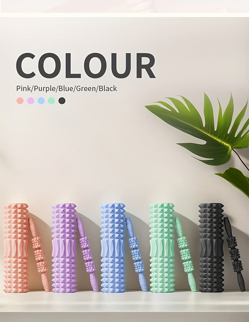 Foam Roller & Massage Stick Set (2-Piece) — Post-Workout Muscle Recovery Roller for Body Shaping