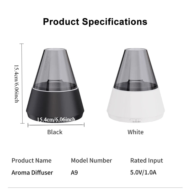 Real Flame Effect Aromatherapy Diffuser & Humidifier - USB Essential Oil Diffuser with 7 LED Colors, Ultra-Quiet, 120ml Tank, Auto Shut-Off, Timer