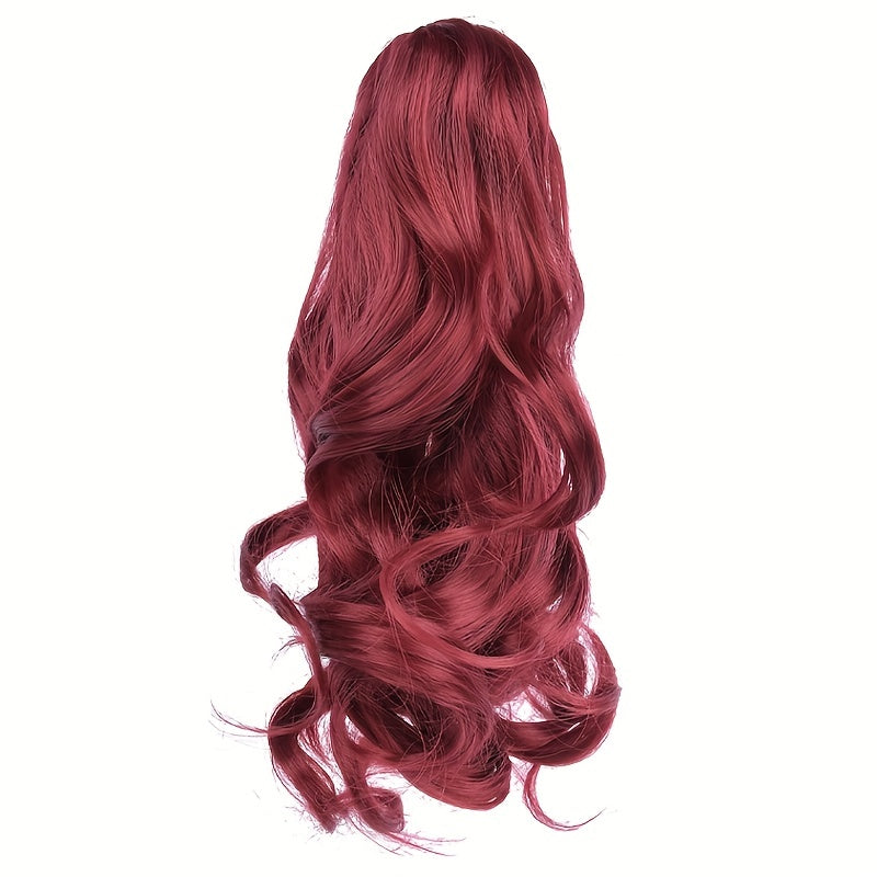 Clip-In Curly Ponytail Hair Extension – 11.8 in (30 cm) Loose Wave Claw Clip, Synthetic High-Temp Fiber for Women