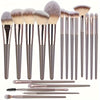 Champagne Gold Professional Makeup Brush Set with Travel Case — Foundation, Blush & Eyeshadow Blending Brushes | Gift Set for Women