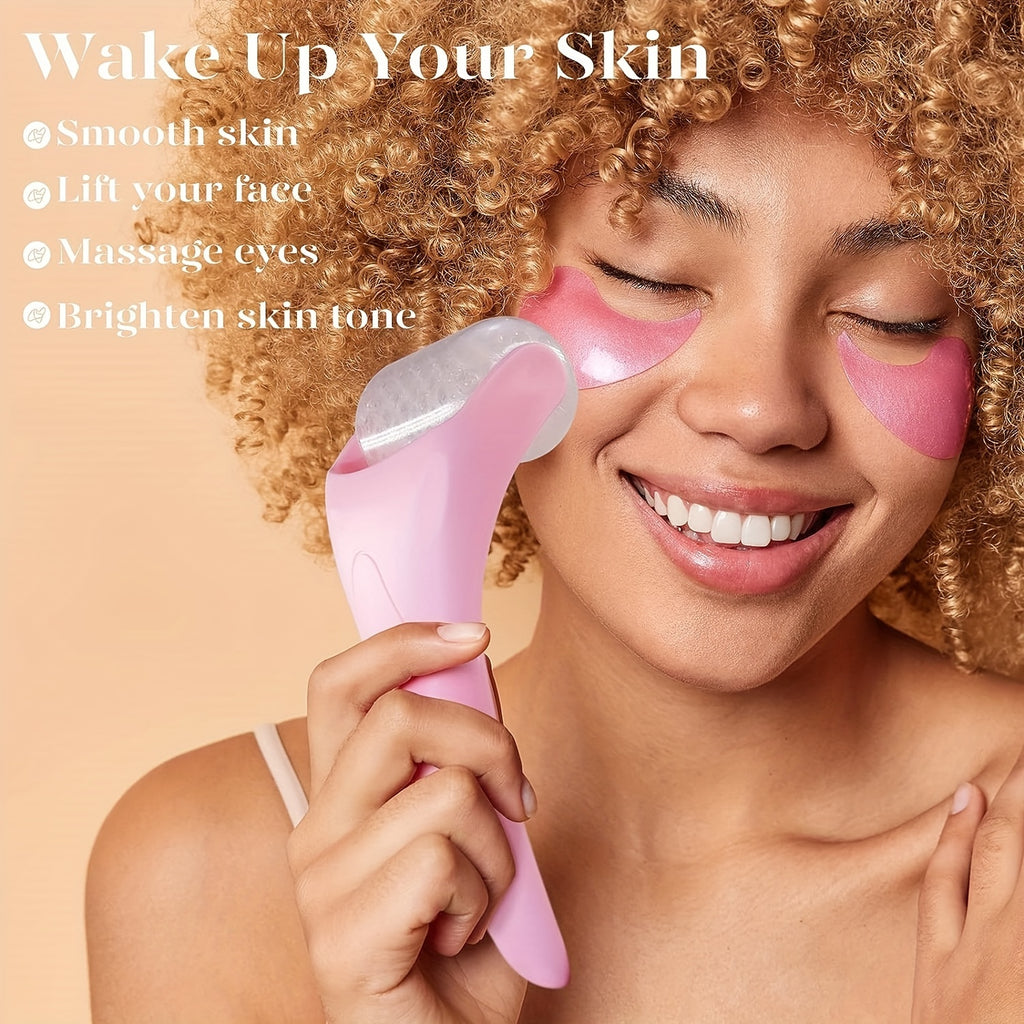 Large Face & Eye Ice Roller - Handheld Facial Cooling Massager for At-Home Spa